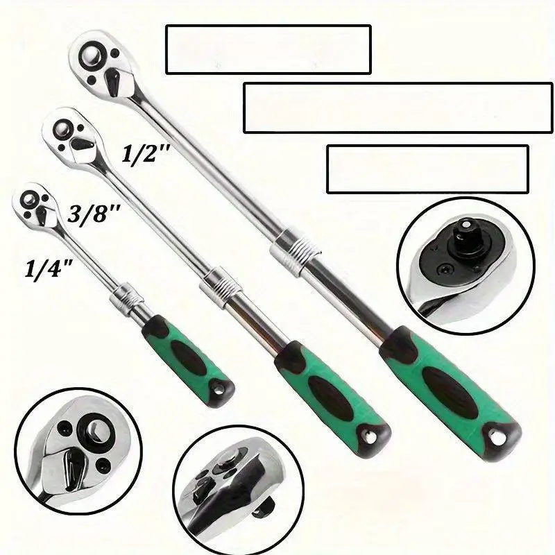 72-Tooth Extendable Ratchet Wrench – Ratcheting Wrenches, Durable Alloy, Multi-Size Quick-Socket, Ergonomic for Auto Repair & DIY