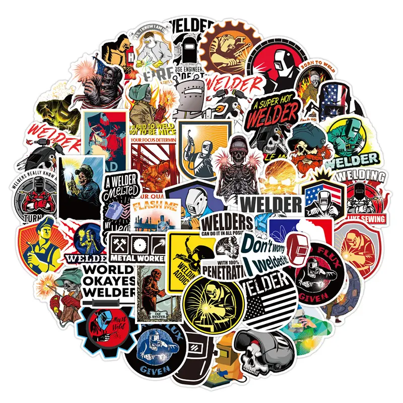 50pcs Welding Workers Funny Prank Meme Stickers for Adults - Dirty Humorous Decals for Bumpers, Hard Hats, Water Bottles, Co-Workers, Computers - Vinyl Waterproof
