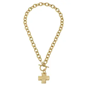 Susan Shaw Front Toggle Cross Necklace
