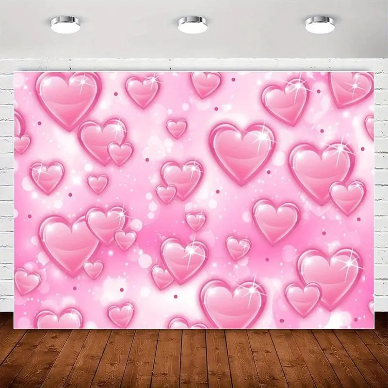 Vintage 90s Pink Heart Durable Decorative Wall Hanging Tapestry - Lightweight Peach Beige Fabric, Hanging Hooks Included, Multi-Size (40x30 to 90x60 in) for Home Decor, Durable Decorative Tapestry