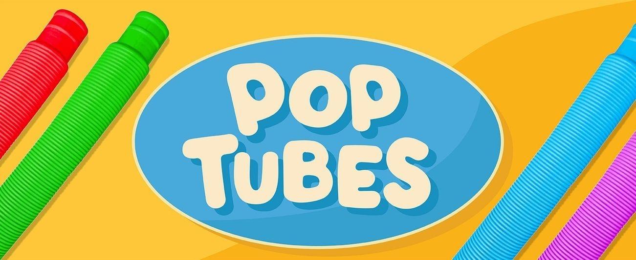 BUNMO Pop Tubes - Sensory Toys - Fidget Toys - Imaginative Play & Stimulating Creative Learning - Hours of Fun for Kids - Tons of Ways to Play - Non-Mouthable Toy 3+ - 4 Pack Large