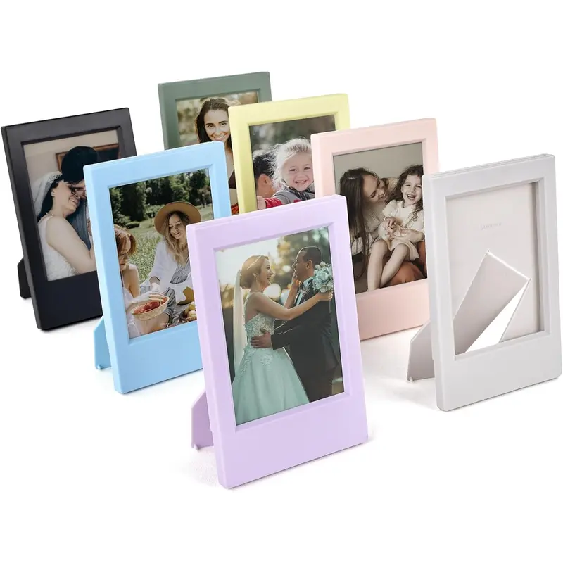 7 Packs 2x3 Mini Photo Frames Set with Clear Protective Film- Desk Stand Up Display Small Size Picture Frames for Fuji Instax mini 12/11/evo/41/40/99/SE/9/8/7+ Photo/Polaroid 3-Inch Films - Home Improvement.