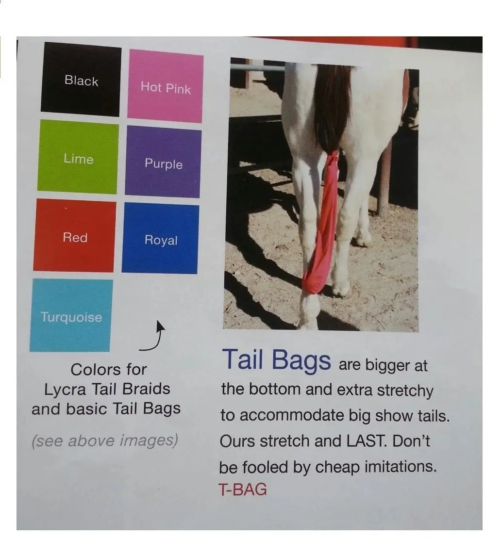 Professional's Choice Lycra Tail Bag - Universal Fit - Protects and Preserves Horse Show Tail Black