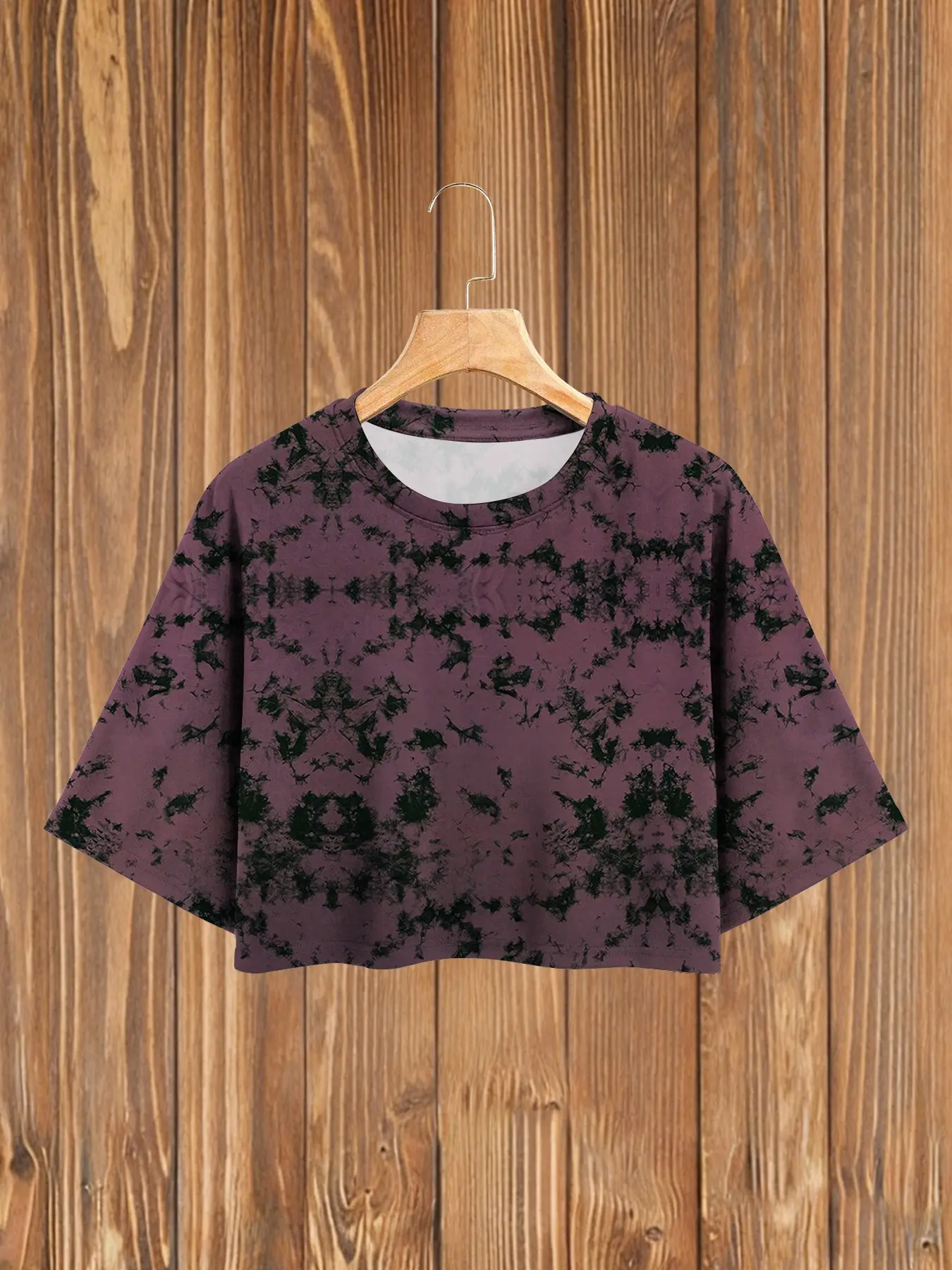 Women's Tie-Dye Short Sleeve Casual Everyday T-Shirt, Block Print, Loose Fit Round Neck, Soft Breathable Fabric, Summer Streetwear
