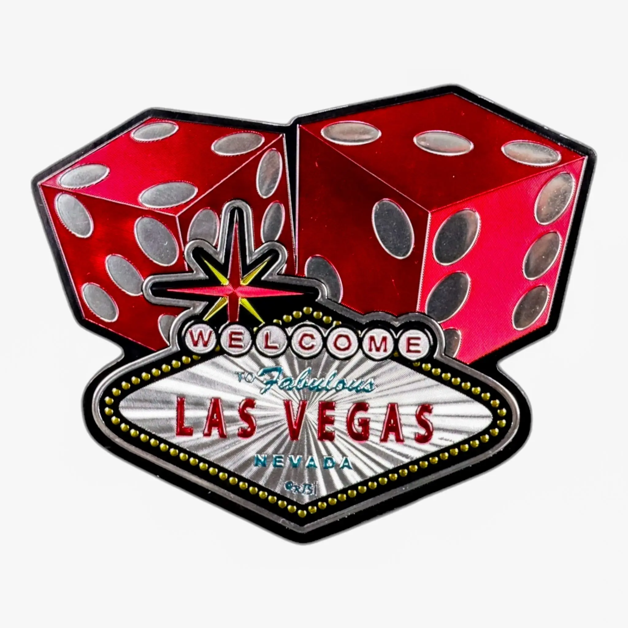 Las Vegas Double-Sided Red Dice Magnet
