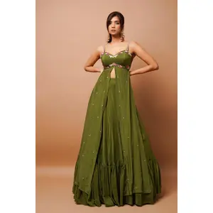 Mehndi Green Indo Western Set (Set Of 2)