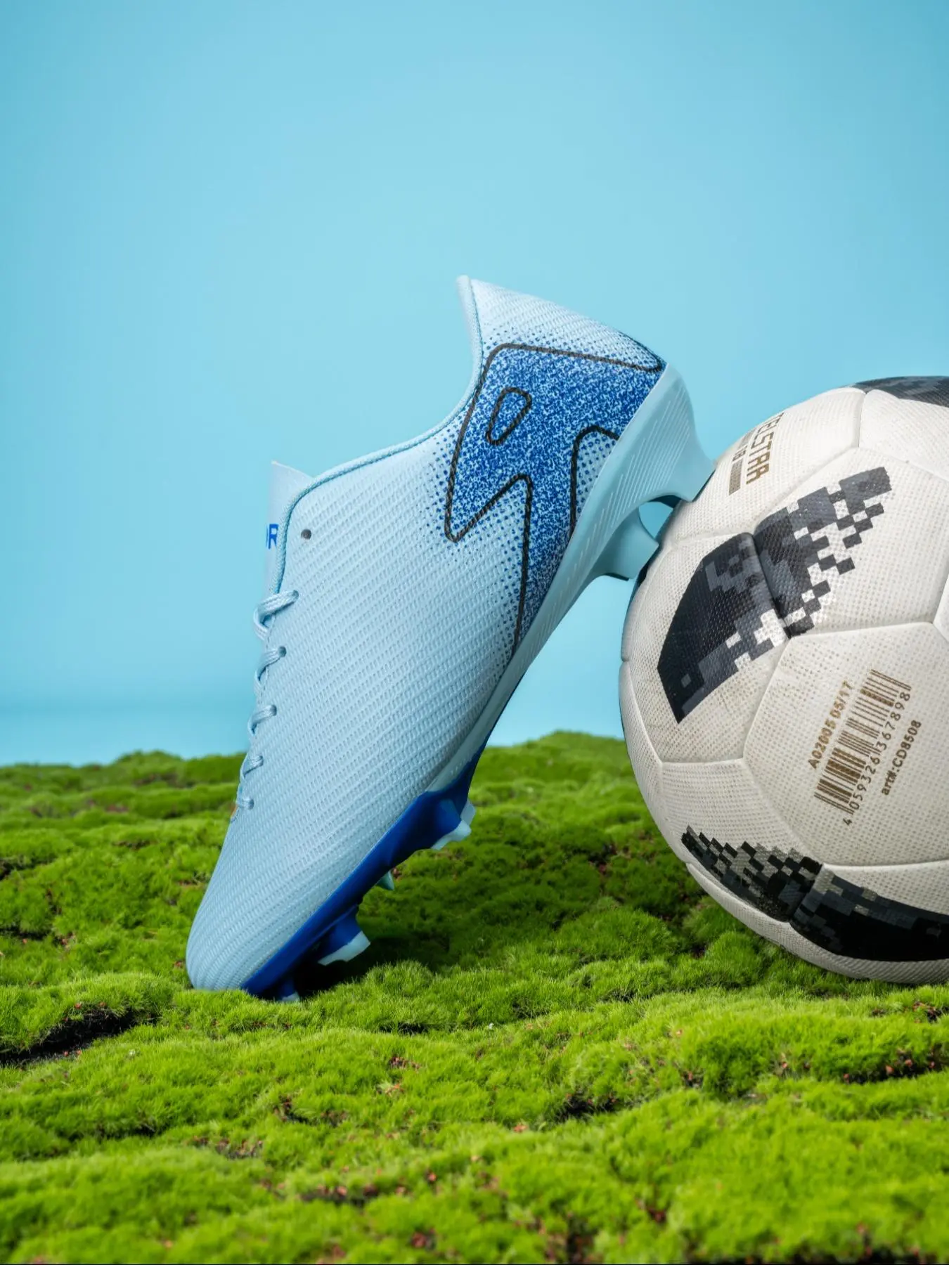 Men's Sporty Letter Print Lace Up Short Spikes Soccer Shoes, Professional Football Cleats, High Performance Football Training Shoes for All Seasons