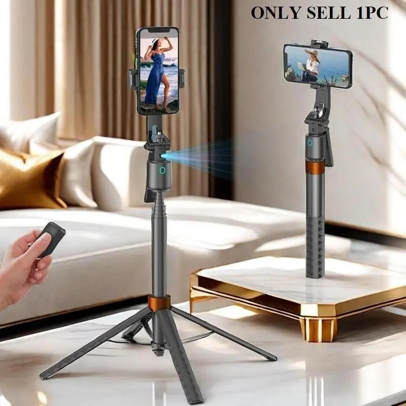 Auto Face Tracking Travel Tripod for Phone 70.87" with Light and Gesture Control, Selfie Stick for Video Recording & TikTok Live Streaming & Content Creator, Smartphone Accessories