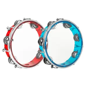 8 Inch Self-tuning Tambourine, 1 Count Professional Musical Instrument for Adults, Musical Instrument for Home School Office, Percussion Musical Instruments