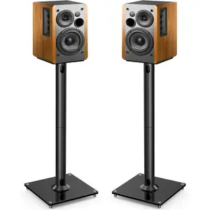 Universal Speaker Stands Pair for Surround Sound up to 22LB, 27.56 Inch Bookshelf Speaker Stand for Klipsch, Polk, Yamaha & Other Large , Bookshelf Speakers, Studio Monitors