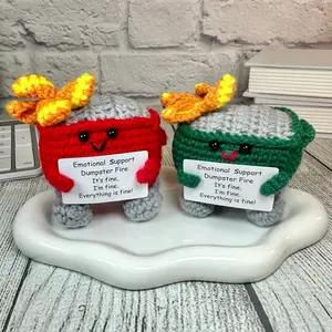Encouraging Crochet Gifts Thoughtful Presents for Friends and Coworkers Emotional Support Halloween, Dumpster Fire