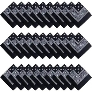 16-30 Pieces Unisex Paisley Bandanas Bulk Multi-Purpose Headband Cowboy  Wrap Scarf for Women Men Boys Girls