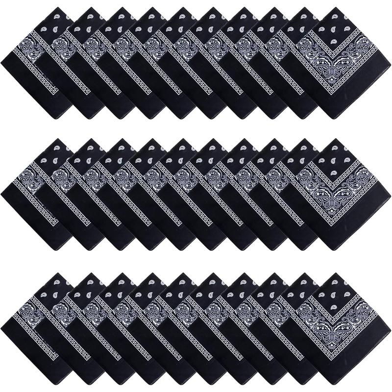 16-30 Pieces Unisex Paisley Bandanas Bulk Multi-Purpose Headband Cowboy  Wrap Scarf for Women Men Boys Girls