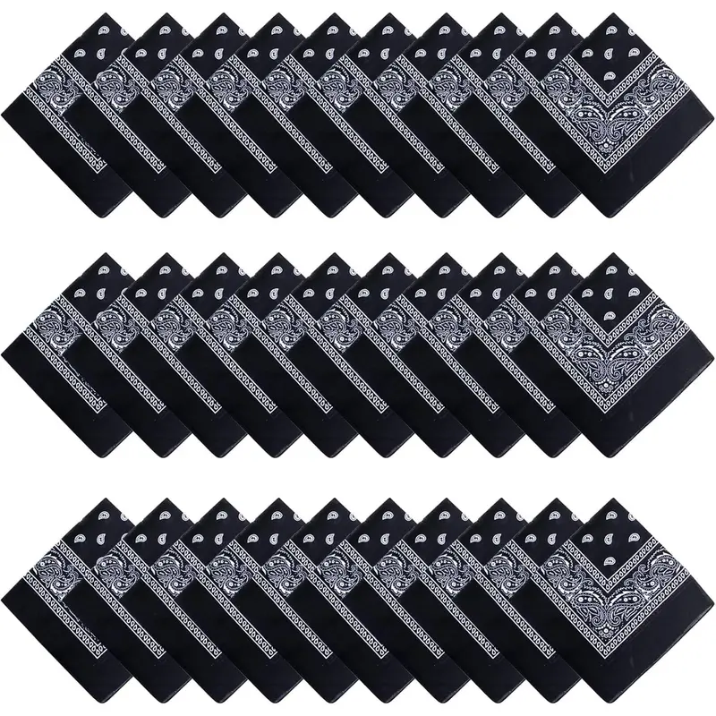 16-30 Pieces Unisex Paisley Bandanas Bulk Multi-Purpose Headband Cowboy  Wrap Scarf for Women Men Boys Girls