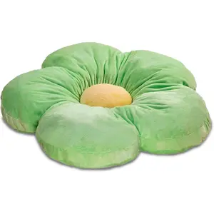 Butterfly Craze Flower-Shaped Floor Pillow - Machine Washable Plush Microfiber Cozy Area Pillow - Reading Floor Cushion for Kids - Toddler Lounger & Kids Tent Seating - Medium 20 in, Green