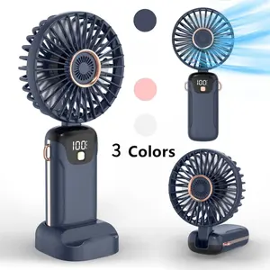 USB Rechargeable Handheld Fan with Digital Display – 90 °   Adjustable Portable Cooling Fan for Travel & Outdoor Sports # TOPPICKS