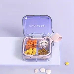 Sealed Pill Storage Box with 4 or 7 Compartments, Transparent Moisture-Proof Weekly Drug Organizer, Food Grade PC Material, Travel Business Daily Use, Medicine Organizer