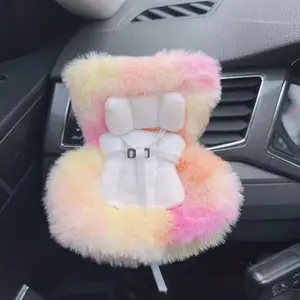 Labubu safety seat car decoration Doll Car Seat for LABUBU Dolls with Air Vent Clip and Desktop Stand Tropical Sunset Blend Soft Fluffy Charming Functional Design Secure Strap Space Saving Car Decor Ideal Gift for Collectors & Doll Fans - Decoration