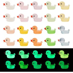 Household daily necessities 50Pcs Luminous Mini Resin Ducks Beads Glow in The Dark Small Plastic Miniature Ducks Beads Cute Animal Figures for Dollhouse Decor Micro Garden Landscape Bracelet Jewelry Making