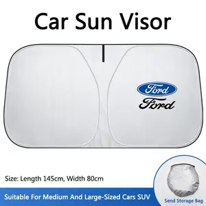 Ford Car Window Sun Shade, Windshield Snow Ice Protector, Anti-UV Protection, Front & Rear Windshield Block Cover, Auto Accessories, Foldable Windshield Sunshade