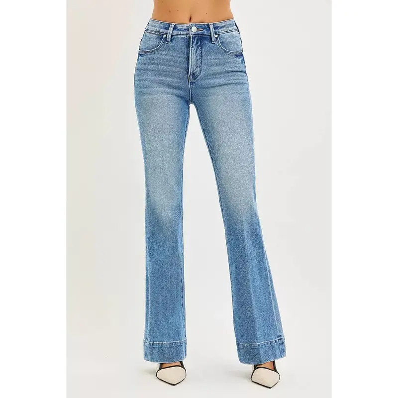 RISEN Tummy Control 4 Way Stretch Mid Rise Flare Jeans