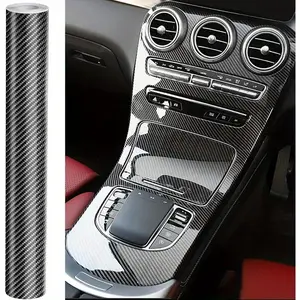 1 Roll 6D Carbon Fiber Film, Glossy Carbon Fiber Sticker, Automotive Wrap Film, Waterproof, Bubble-free, Self-adhesive, Suitable for Cars, Trucks, and Motorcycles, DIY Interior or Exterior, Car Interior Decor