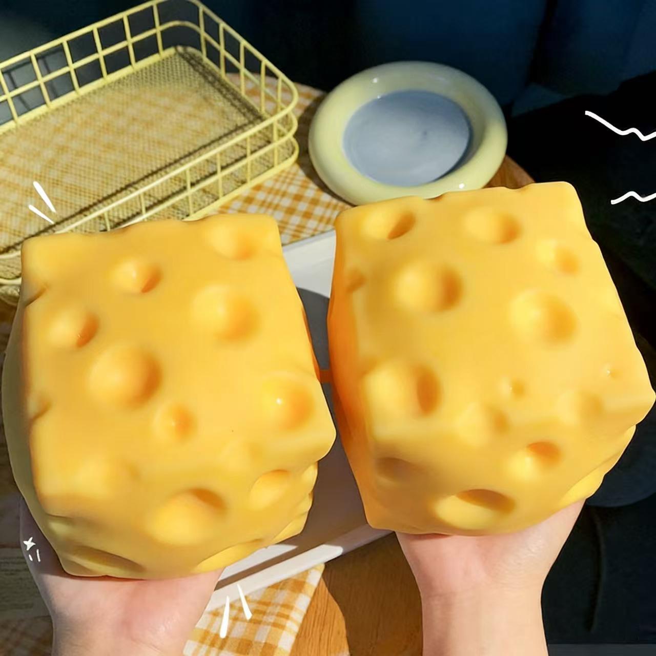 New Square Cheese Fidget Toy, Ultra Soft Slow Rising Sensory Toy, Cute Stress Relief Squishy for Young Adults, Trendy Decompression Gift Idea