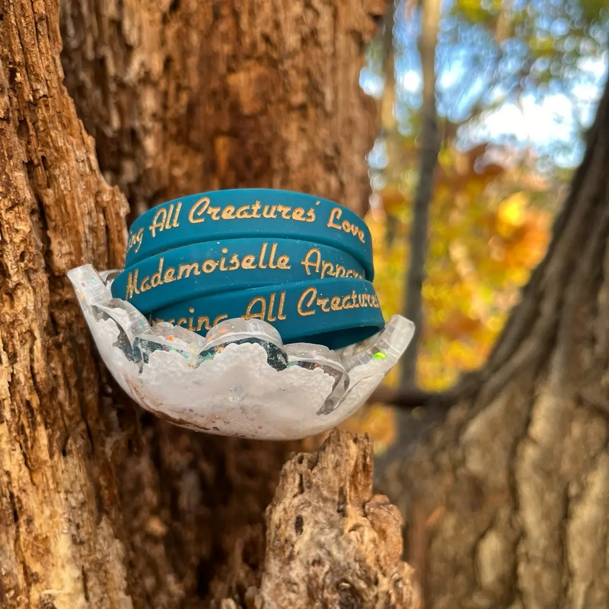 Embracing All Creatures' Love Silicone Wristband by Mademoiselle Apparel