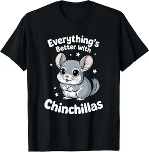 100% Cotton Cute Chinchilla Lover Adults or Kids Boys Girls Chinchillas T-Shirt