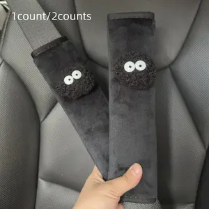 Cute Coal Ball Doll Design Car Seat Belt Cover, Soft & Comfortable Car Seat Belt Shoulder Pad, Universal Car Interior Decoration Accessories for Women & Men, Car Accessory