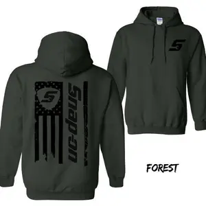 Snap-on Hoodie - 2-Sided American Flag and Tool Graphic - Durable Pullover - Trendy Men's & Women's Top Tshirt, Hoodie and Sweatshirt