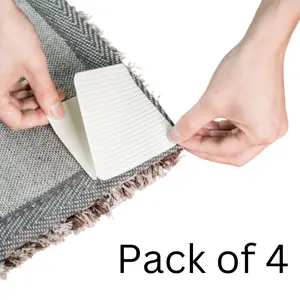 VACUUM TECH Washable Rug Pad Gripper for Hardwood Floors - Non-Slip Design, Reusable & Secure Under Rug Carpet Tape, Dimensions 3.9"L x 3.9"W