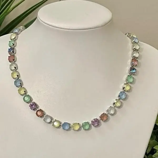 Palmer Jewel Candy Vibes Multicolor Stone Jewelry for Women, Silver Chain Necklace with Vibrant Gemstones for Versatile Occasions