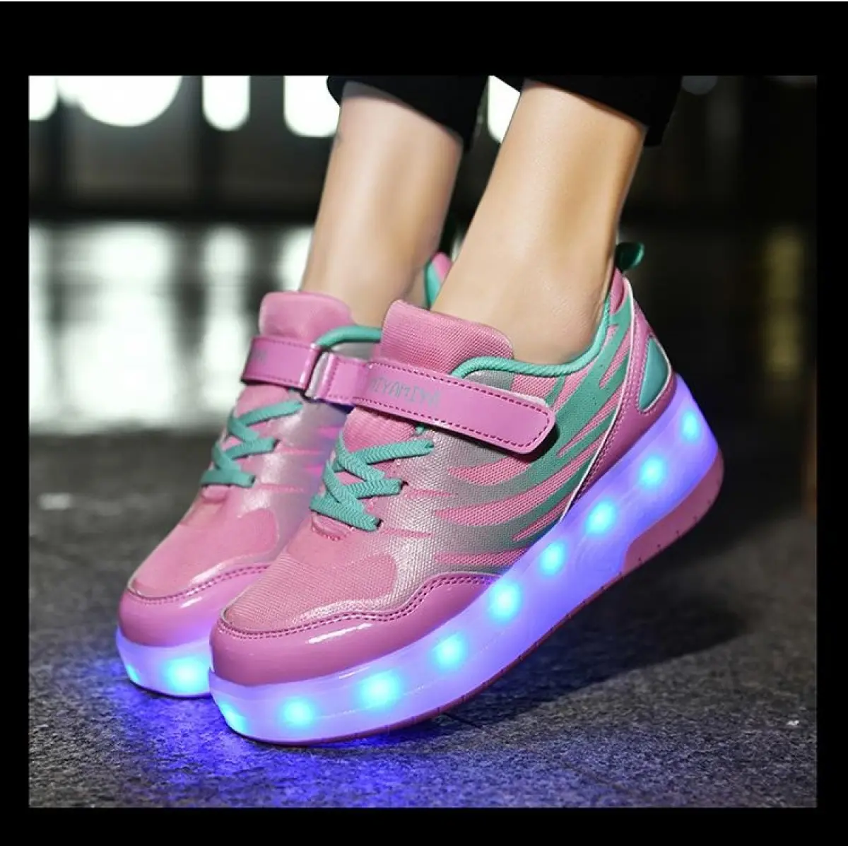 Boys & Girls High Roller Skate Shoes Featuring USB LED Lights, Cool Casual Sports Gear
