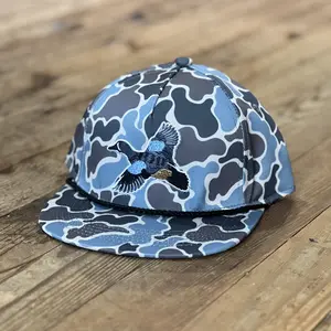 AIX Blue Wing Teal Full Old School Camo Rope Hat