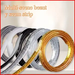 1/4pcs, Mold-Resistant Waterproof PVC Sealing Tape, Waterproof Caulk Tape - 236.22inch Length, Leakproof Edge Strip for Kitchen & Bathroom Countertops, Bathtubs & Drywall Edges-Self-Adhesive