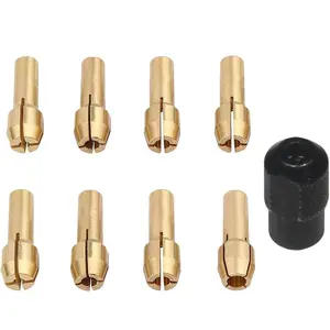 9-Piece Brass Collet Chuck Set, Compatible with Rotary Tools and Drill Accessories