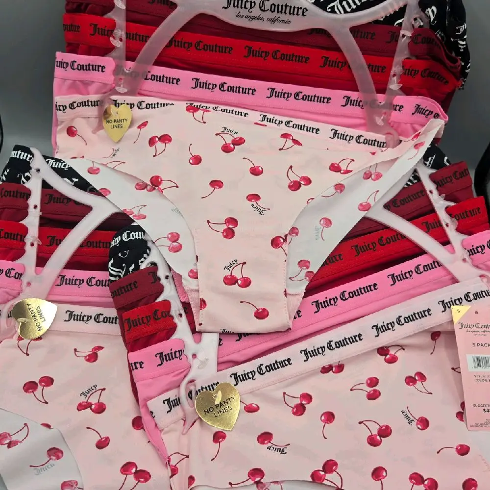 Juicy Couture No Panty Lines Sz S Set Of  5 Panties Logo Soft Polyester Stretch Multicolor