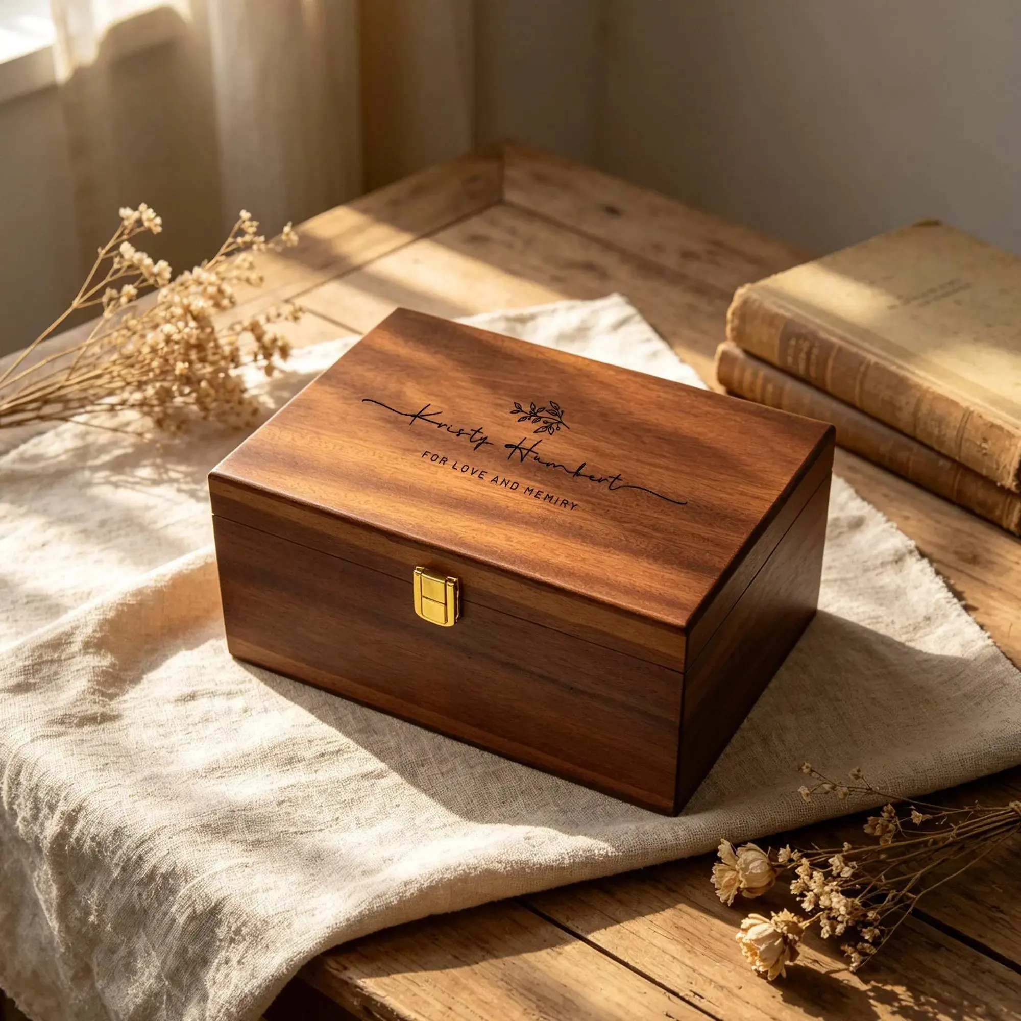Personalized Wooden Keepsake Box,Engraved Photo Storage Box,Memory Box, Keepsake Gift Box, Anniversary Gift, Personalized Wedding Wood Card Box, Custom Engraved Marriage Keepsake Box