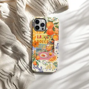 La Dolce Vita European Summer Orange Aperol Spritz Smartphone Case - Cellphone Handheld Accessories Shell Compatible with iPhone 11, 12, 13, 14, 15, 16, 17 Pro Max, Air, Plus