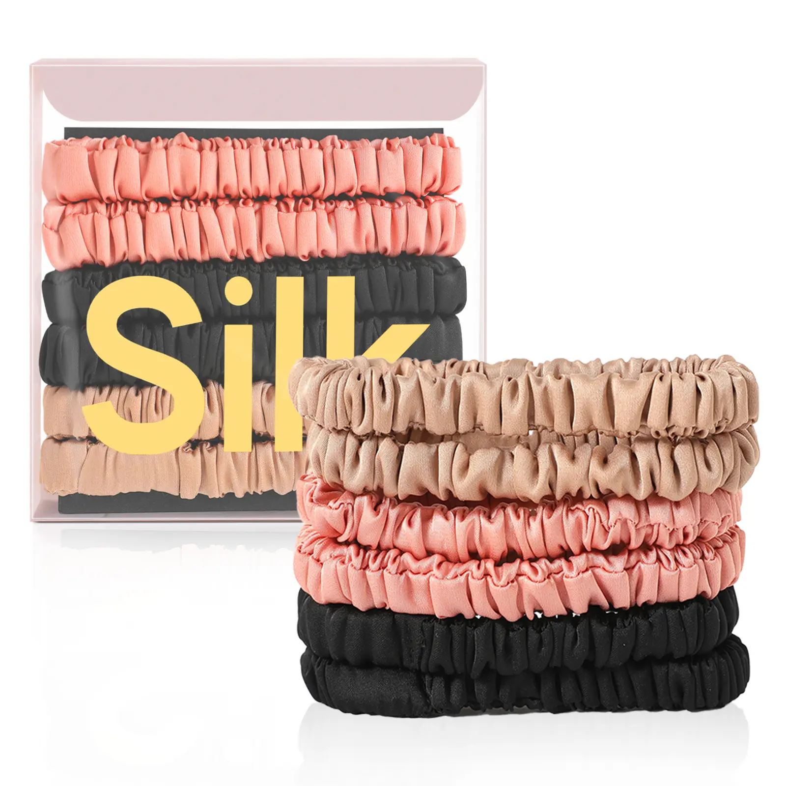 6Pcs Silk Hair Ties Small Silk Scrunchies for Women Girls Thin Skinny Hair Sleep Scrunchies No Damage 6Pcs Silk Hair Ties Small Silk Scrunchies for Women Girls Thin Skinny Hair Sleep Scrunchies No Damage