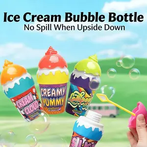 Children Summer Outdoor Water Toy Ice Cream Bubble Bottle No Liquid Plastic Beach Bubble Blower, Fun Kids Play Equipment