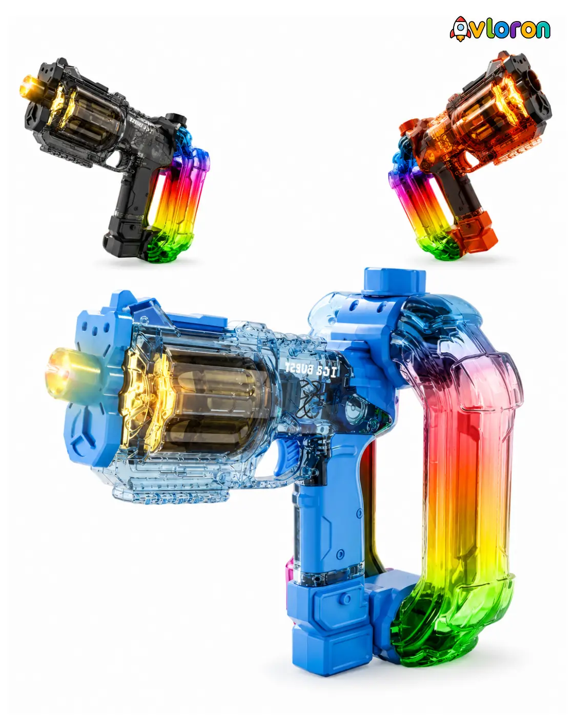 Avloron Electric Water Gun with LED Lights & Rotating Cylinder – Long Range Summer Fun for Kids & Adults
