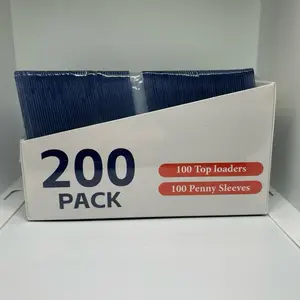 200 Card Sleeves Top Loaders for Cards, 3" x 4" Hard Plastic Toploaders, Baseball Card Protectors, Trading Card Holder for Football Sports Cards (100 Toploaders + 100 Penny Sleeves)