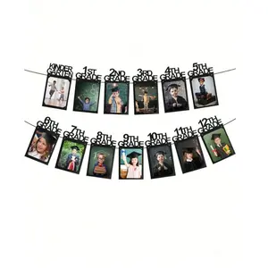 Pre-Strung Graduation Decorations 2026, K-12th Grade Graduation Party Supplies, Class of 2026 Photo Banner, Event Decoration Essentials