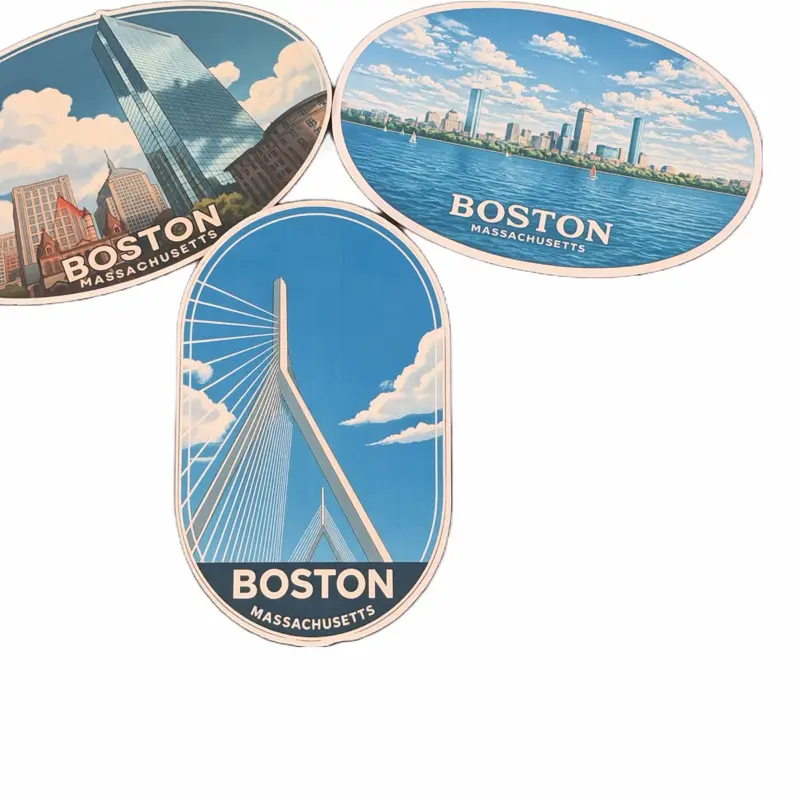 Boston City Vinyl Decals, 3-Pack Massachusetts Sticker Set