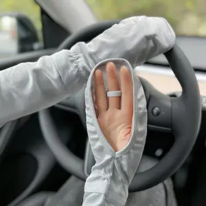 1 Pairs Anti-sunburn Sleeve Summer Uv Solar Arm Sleeves Women's Driving Sun Protection Long Sleeve Adjustable Cuffs