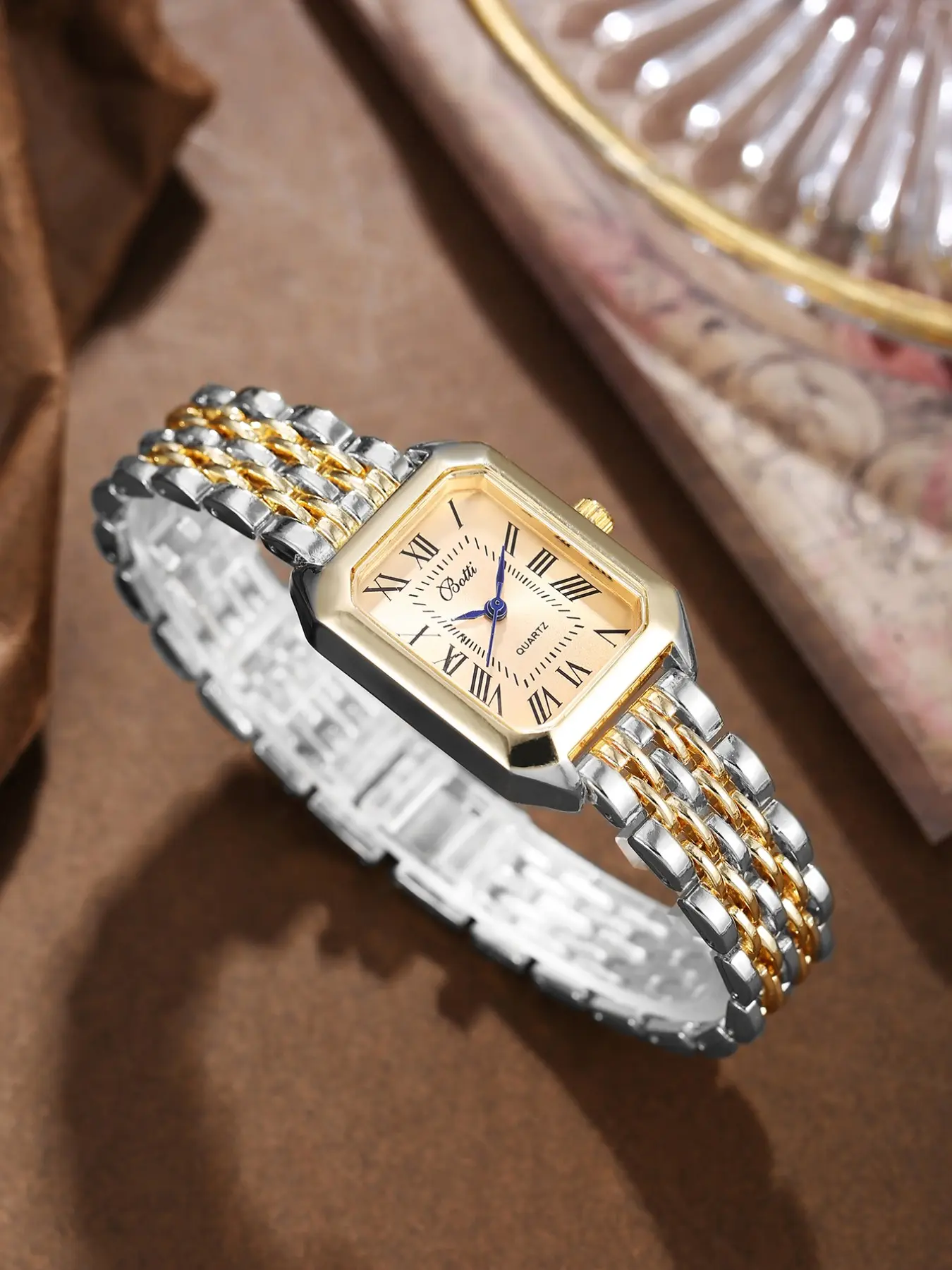 Women's Elegant Rectangular Watch, Stylish Watch, Fashion Wristwatches, Roman Numeral Dial, and Silver Color Strap, Casual Quartz Analog Wristwatch, Quartz Movement, All Seasons, Quartz Watches
