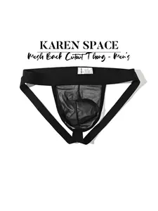 1Pc Men's Mesh Hollow Plain Thong, Double Strap Hip Lift & Body Shaping, Breathable Bikini Underwear for Pool, Fitness & Party