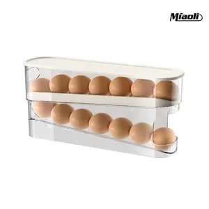 MiAoLi Automatic Rolling Egg Holder for Fridge, Kitchen Appliances Egg Dispenser, Countertop Storage Container (3.35"x3.74"x11.02") 1 Pack,summerwins
